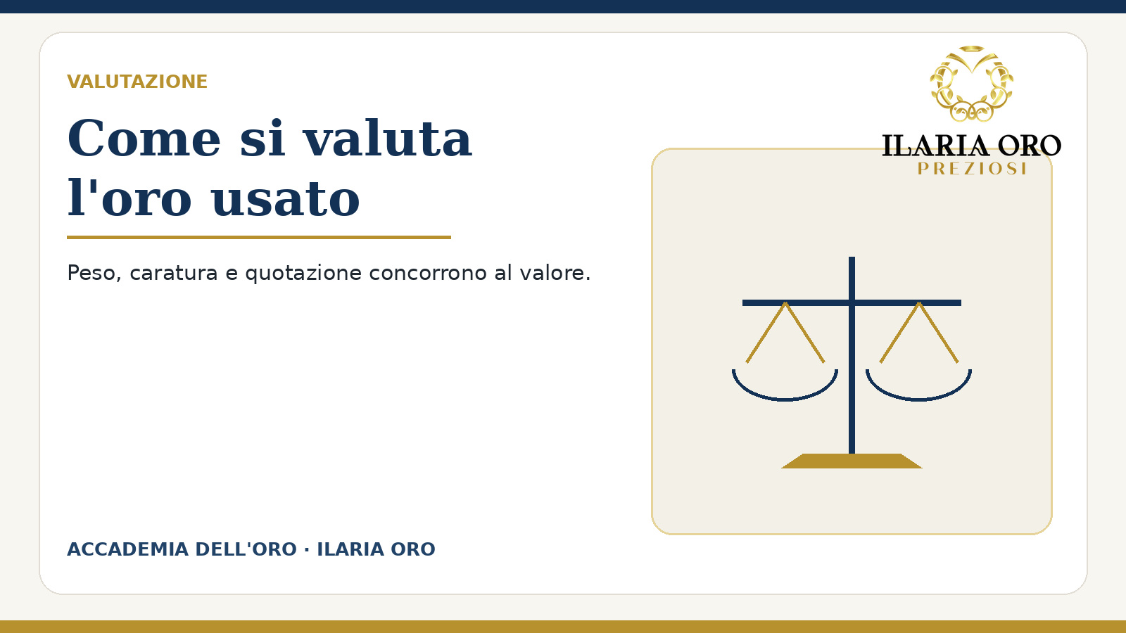 Valutazione dell'oro usato con bilancia professionale