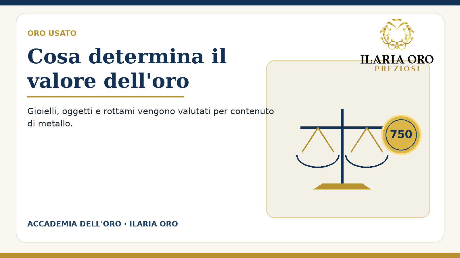 Oro usato: valutazione di gioielli e oggetti preziosi
