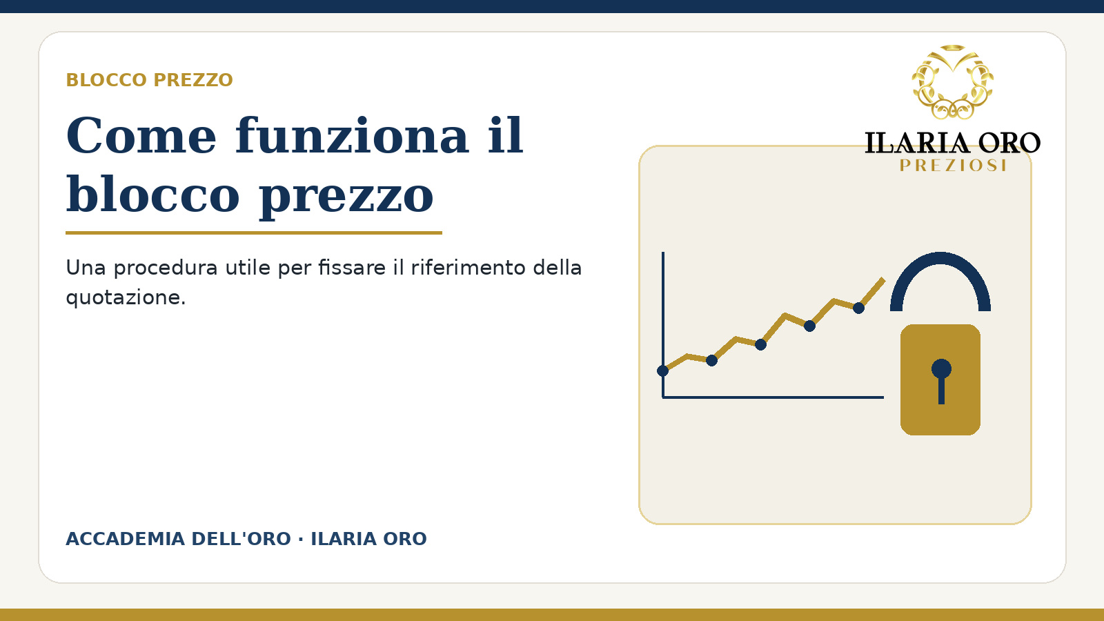 Blocco prezzo dell'oro e quotazione di mercato