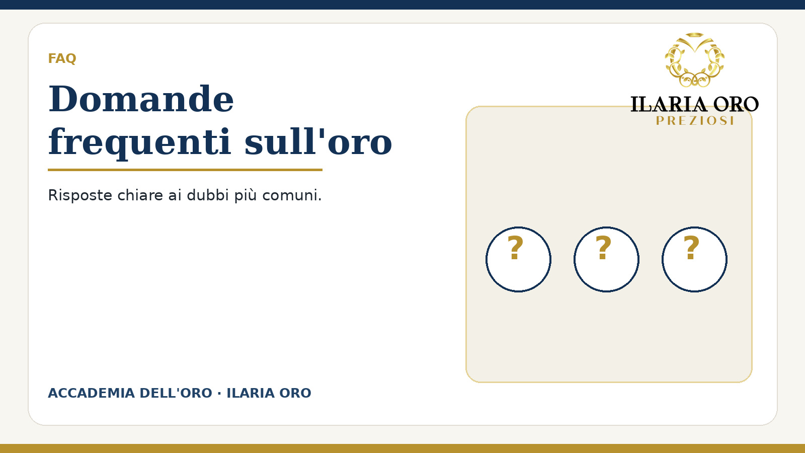 Domande frequenti su oro, argento e preziosi